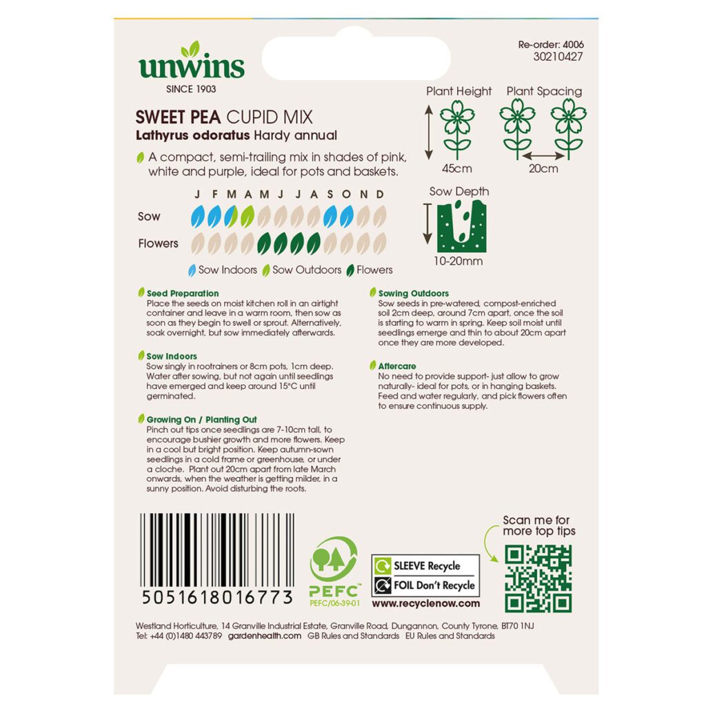 Unwins Sweet Pea Cupid Mix Seeds 5051618016773 2